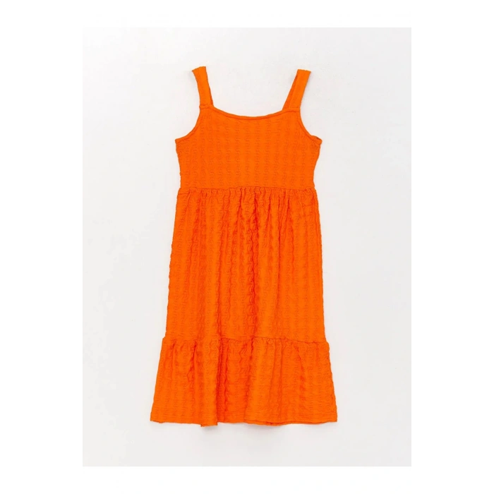 LCW Kids Kare Yaka Kız Çocuk Elbise