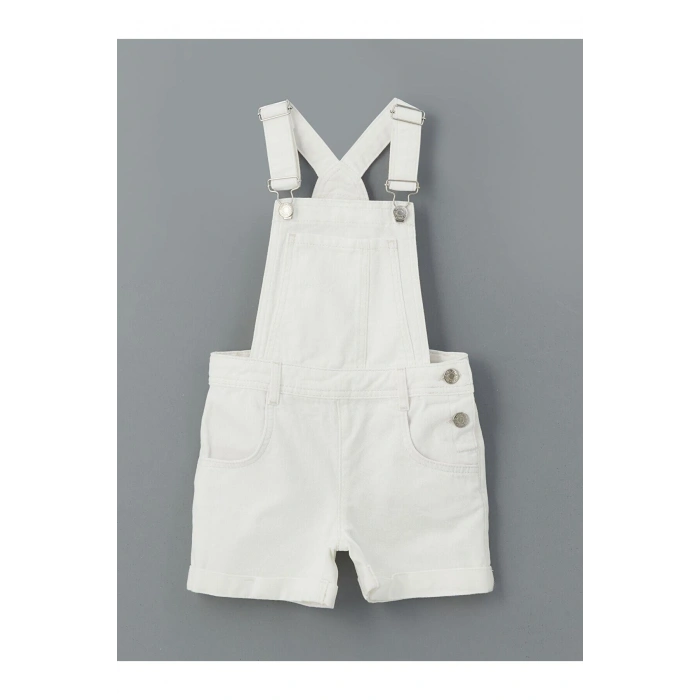 LCW Kids Kare Yaka Kız Çocuk Jean Salopet