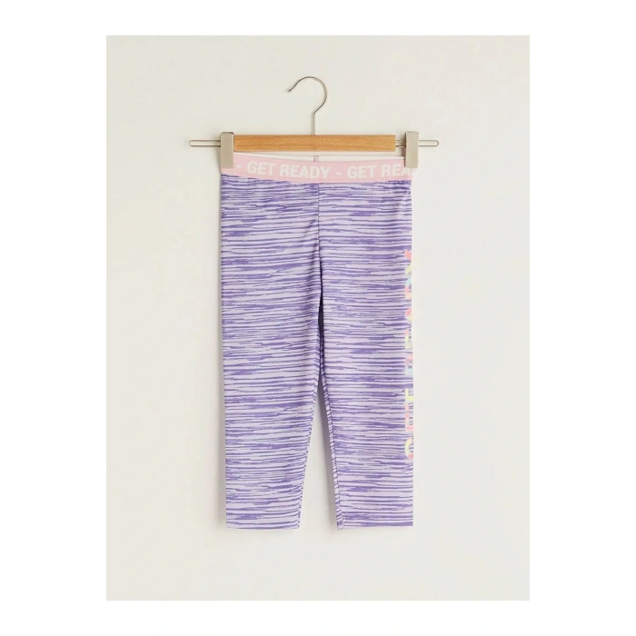 LCW Kids Karışık Beli Lastikli Baskılı Kız Çocuk Uzun Tayt