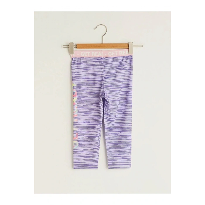 LCW Kids Karışık Beli Lastikli Baskılı Kız Çocuk Uzun Tayt