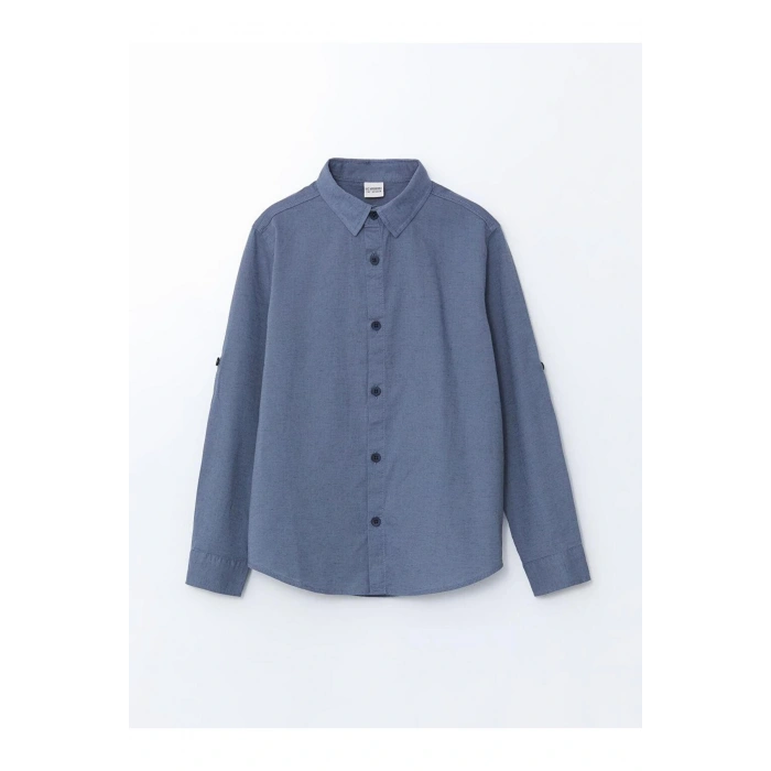 LCW Kids Keten Karışımlı Erkek Çocuk Gömlek