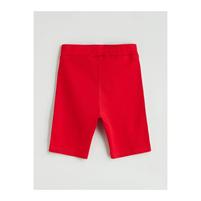 LCW Kids Kirmizi Beli Lastikli Kız Çocuk Kısa Tayt
