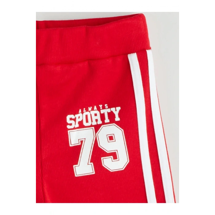 LCW Kids Kirmizi Beli Lastikli Kız Çocuk Kısa Tayt