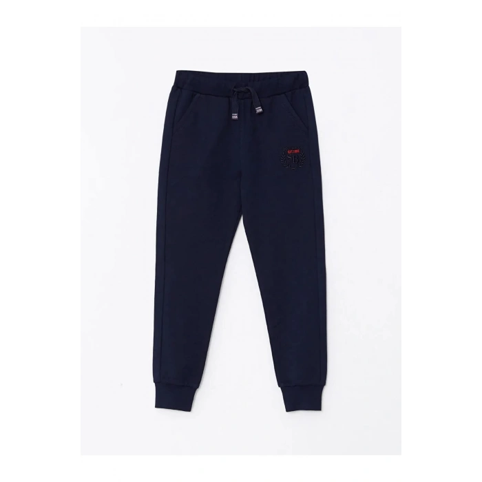 LCW Kids Lacivert Beli Lastikli Nakış Detaylı Erkek Çocuk Jogger Eşofman Altı