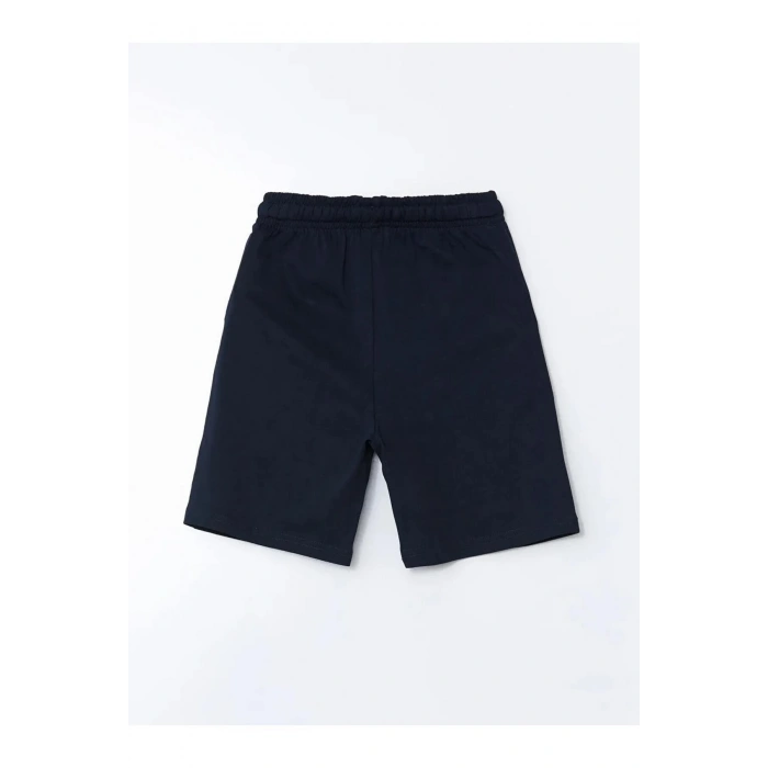 LCW Kids Lacivert Beli Lastikli Tokyo Baskılı Erkek Çocuk Şort