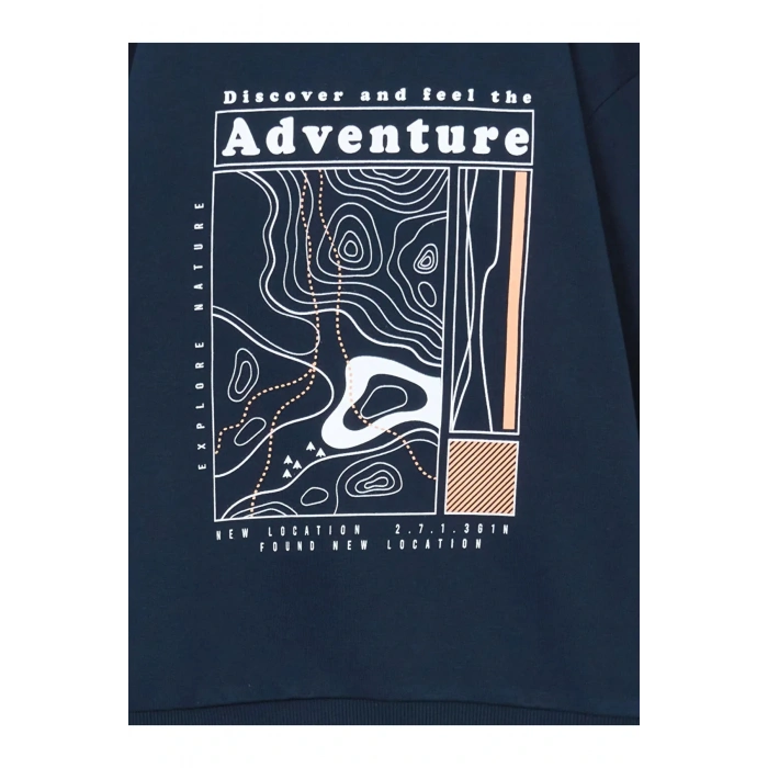 LCW Kids Lacivert Bisiklet Yaka Erkek Çocuk Sweatshirt