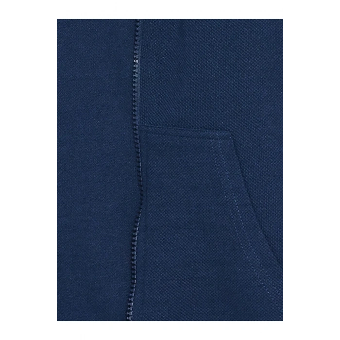 LCW Kids Lacivert Kapüşonlu Nakışlı Uzun Kollu Erkek Çocuk Fermuarlı Sweatshirt