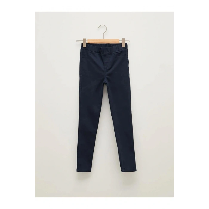 LCW Kids Lacivert Slim Fit Gabardin Kız Çocuk Pantolon