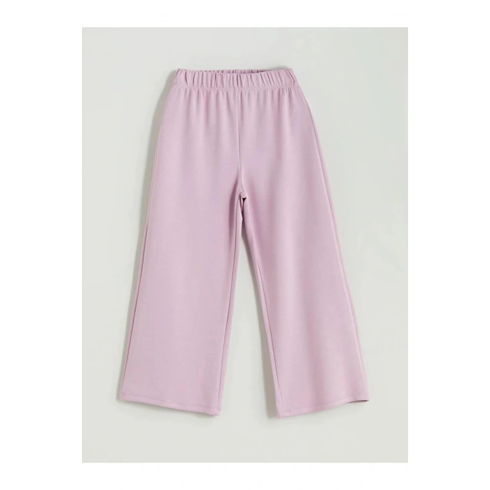 LCW Kids Lila Beli Lastikli Kız Çocuk Eşofman Altı