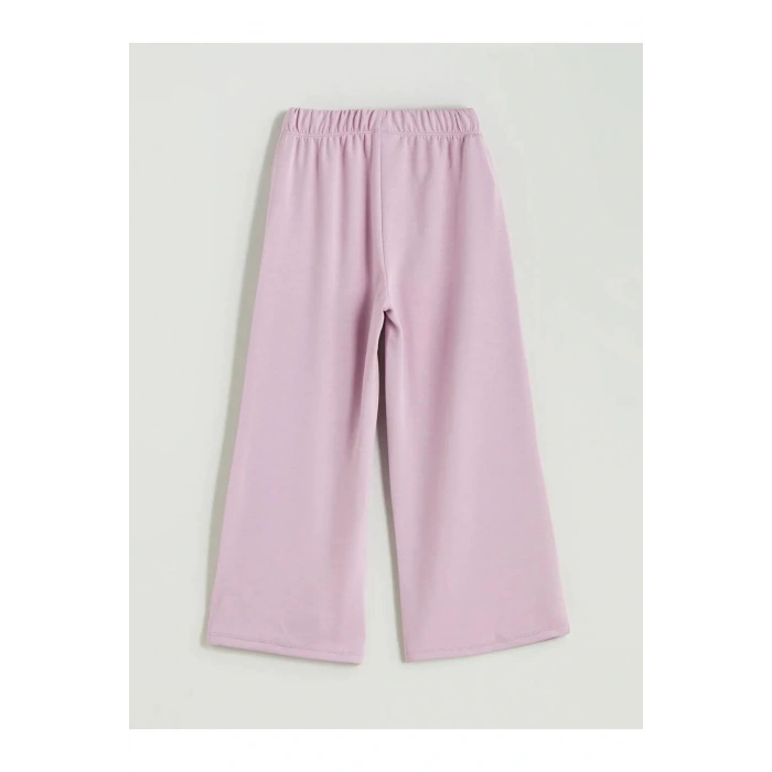 LCW Kids Lila Beli Lastikli Kız Çocuk Eşofman Altı