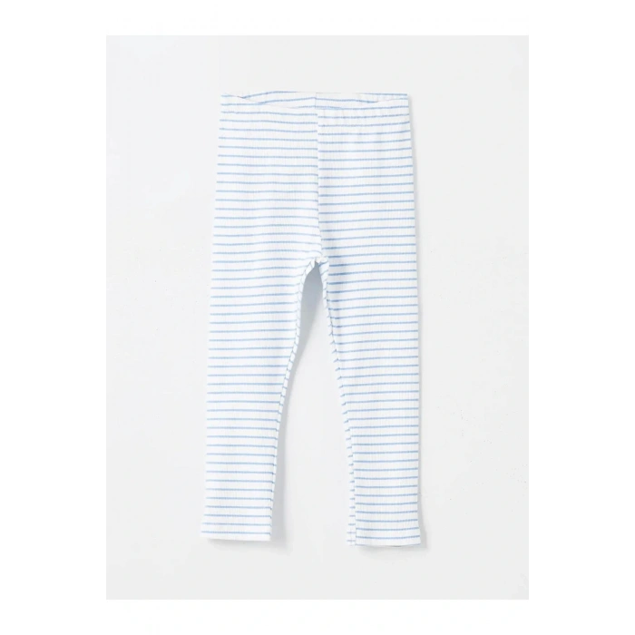 LCW Kids Mavi Beli Lastikli Çizgili Kız Bebek Tayt 3lü