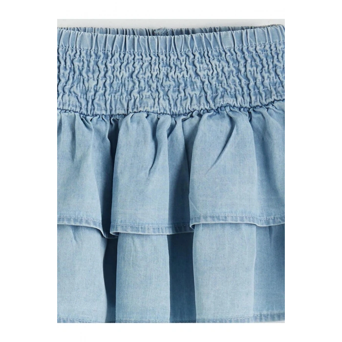 LCW Kids Mavi Beli Lastikli Kız Çocuk Jean Etek