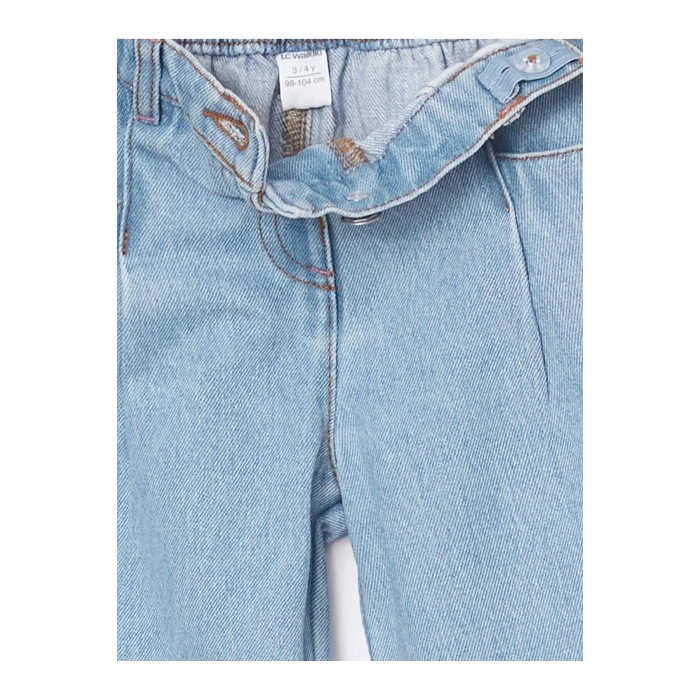 Lcw Kids Mavi Beli Lastikli Kız Çocuk Jean Pantolon