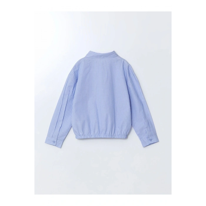 LCW Kids MAVİ Çizgili Kız Çocuk Gömlek