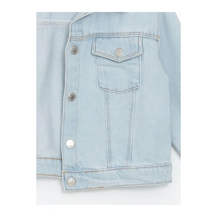 Lcw Kids Mavi Gömlek Yaka Basic Kız Çocuk Jean Ceket