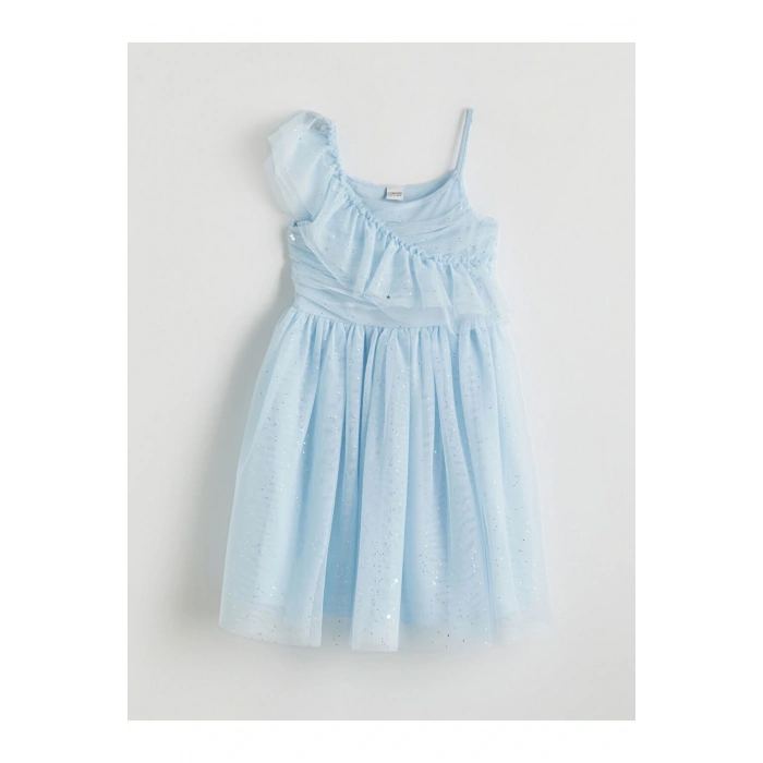 LCW Kids Mavi Işıltılı Kız Çocuk Abiye Elbise S5FB60Z4NVY25