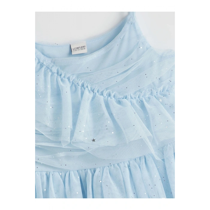 LCW Kids Mavi Işıltılı Kız Çocuk Abiye Elbise S5FB60Z4NVY25