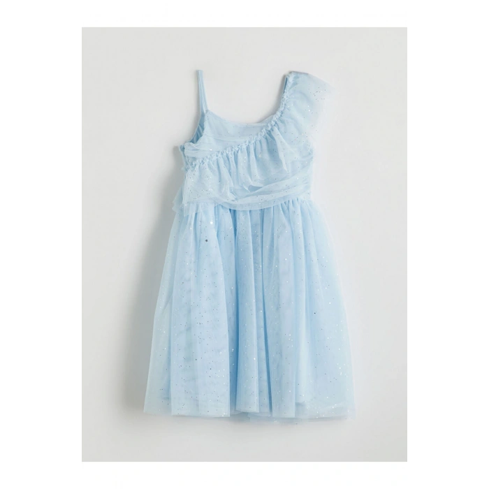 LCW Kids Mavi Işıltılı Kız Çocuk Abiye Elbise S5FB60Z4NVY25