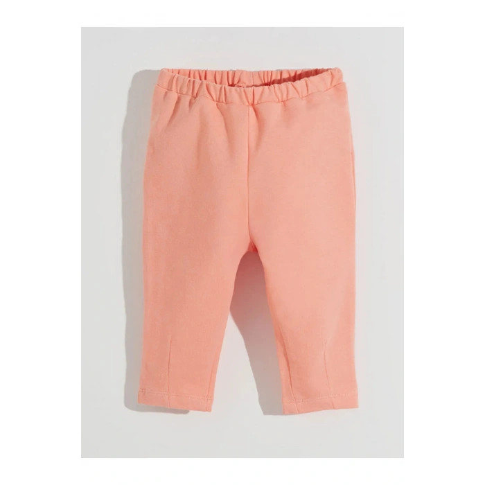 LCW Kids Mercan Bisiklet Yaka Çiçekli Kız Çocuk Sweatshirt ve Eşofman Alt 2li