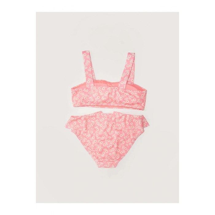 LCW Kids Mercan Esnek Kumaştan Baskılı Kız Çocuk Bikini