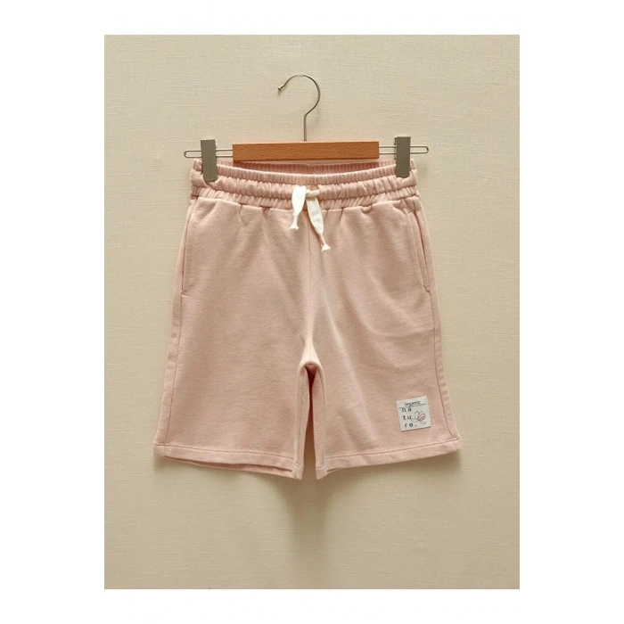 LCW Kids Pembe Beli Lastikli Kız Çocuk Şort