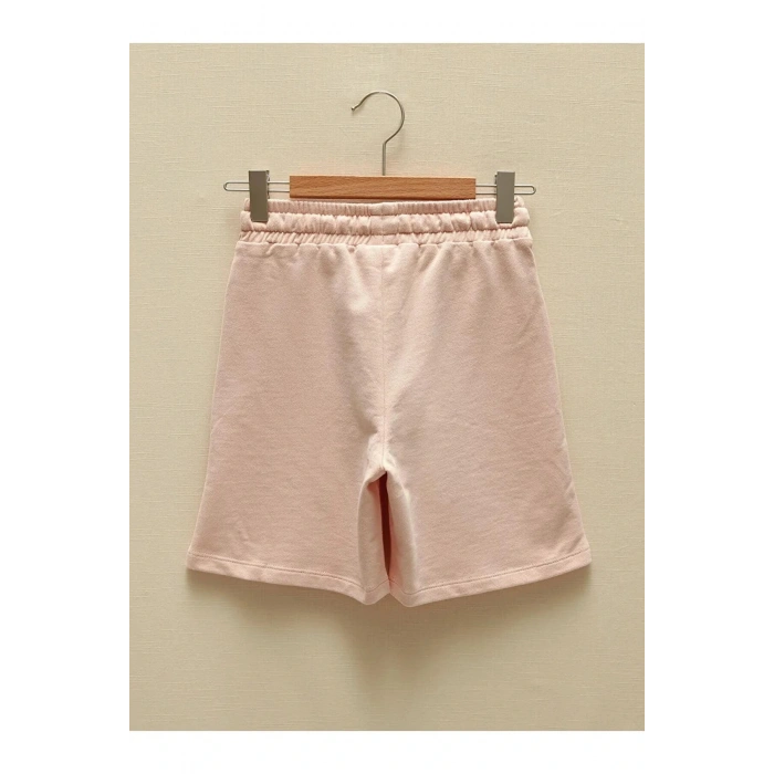 LCW Kids Pembe Beli Lastikli Kız Çocuk Şort