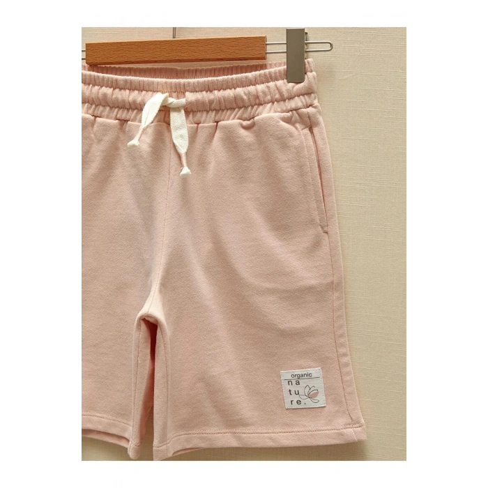 LCW Kids Pembe Beli Lastikli Kız Çocuk Şort