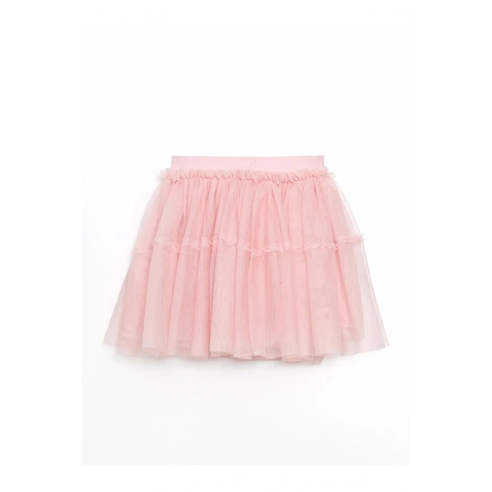 LCW Kids Pembe Beli Lastikli Kız Çocuk Tütülü Etek