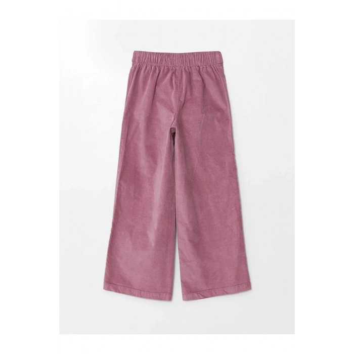 LCW Kids Pembe Beli Lastikli Wideleg Kadife Kız Çocuk Pantolon
