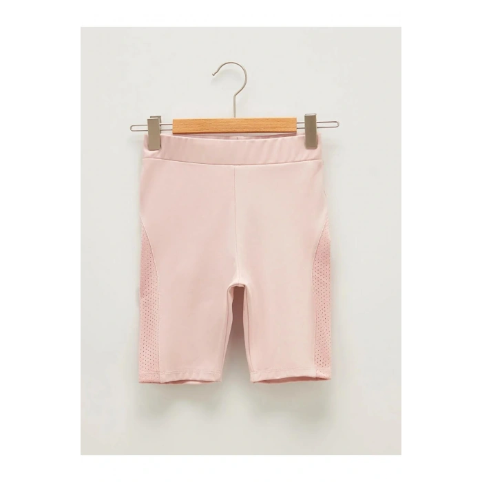 LCW Kids Pembe Beli Lastikli Yanları File Detaylı Kız Çocuk Tayt Anne Kız Kombini