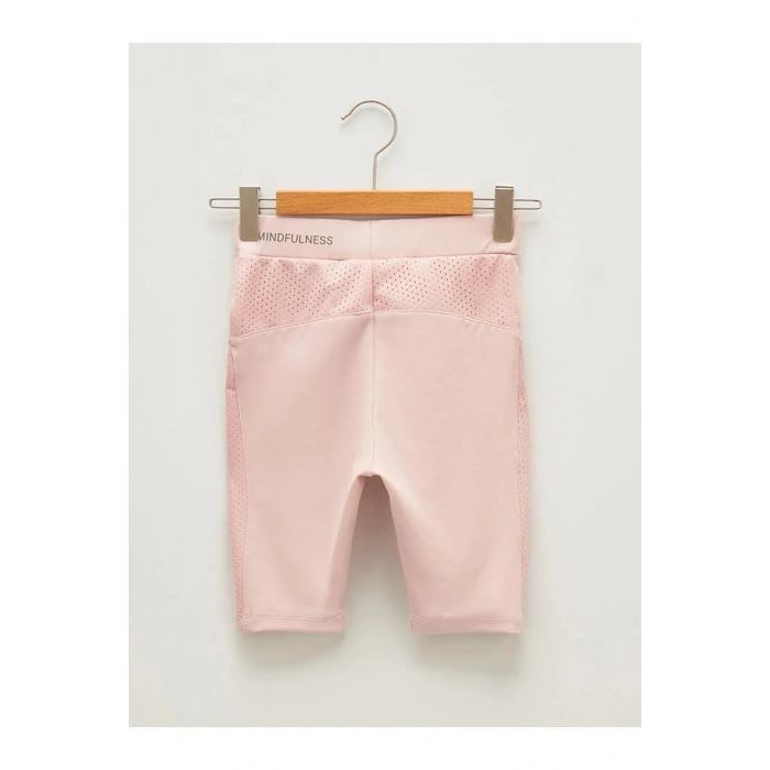 LCW Kids Pembe Beli Lastikli Yanları File Detaylı Kız Çocuk Tayt Anne Kız Kombini