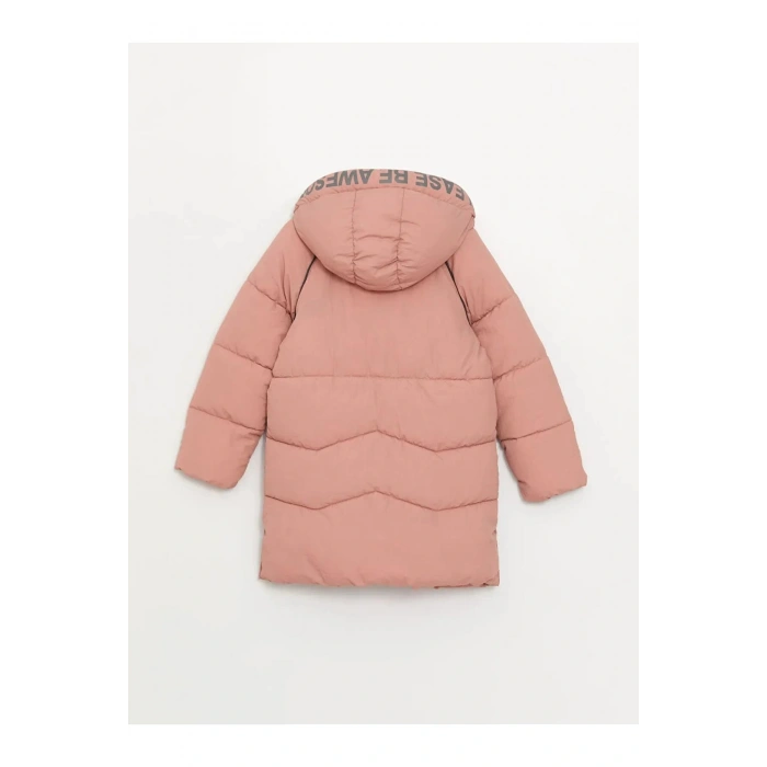 LCW Kids Pembe Kapüşonlu Kız Çocuk Kaban