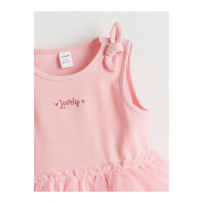 LCW Kids Pembe Nakışlı Kız Çocuk Kaşkorse Elbise