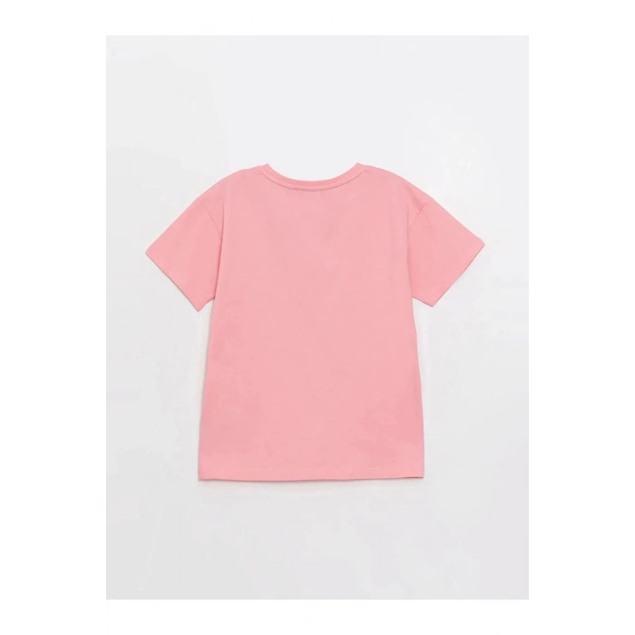 LCW Kids Pembe Rahat Kalıp Bisiklet Yaka Baskılı Erkek Çocuk Tişört