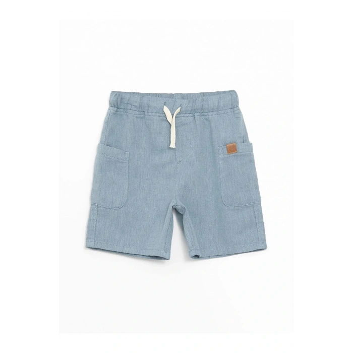 LCW Kids Petrol Beli Lastikli Baskılı Erkek Bebek Şort