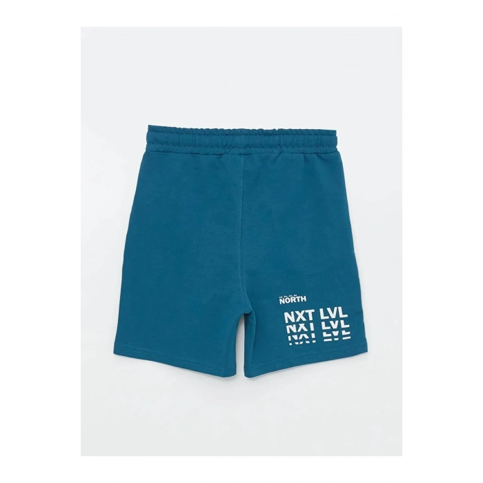 LCW Kids Petrol Beli Lastikli Baskılı Erkek Çocuk Şort