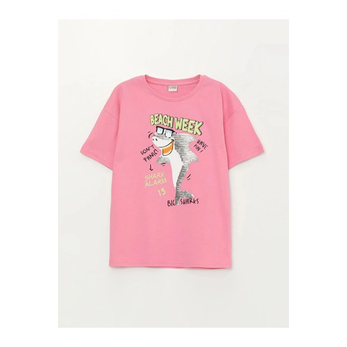 Lcw Kids Rahat Kalııp Bisiklet Yaka Çift Yönlü Payetli Erkek Çocuk Tişört