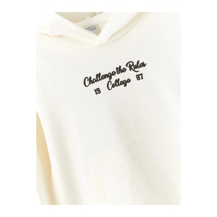 LCW Kids Rahat Kalıp Kapüşonlu Baskılı Erkek Çocuk Sweatshirt
