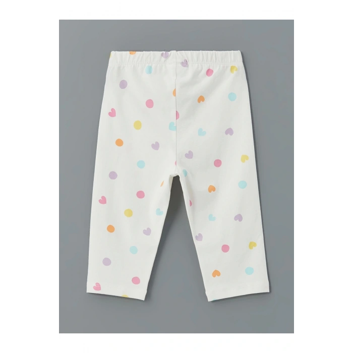 LCW Kids SARI Bisiklet Yaka Baskılı Kız Çocuk Tişört ve Tayt 2li