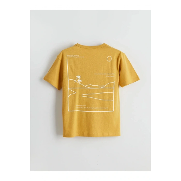 LCW Kids Sarı Bisiklet Yaka Erkek Çocuk Tişört