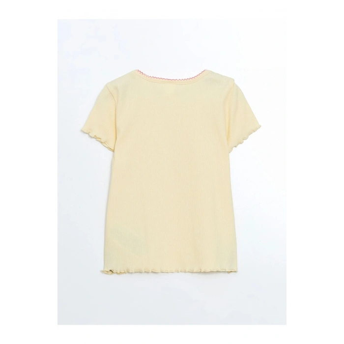 LCW Kids SARI Fırfırlı Kız Bebek Tişört ve Tayt 2li