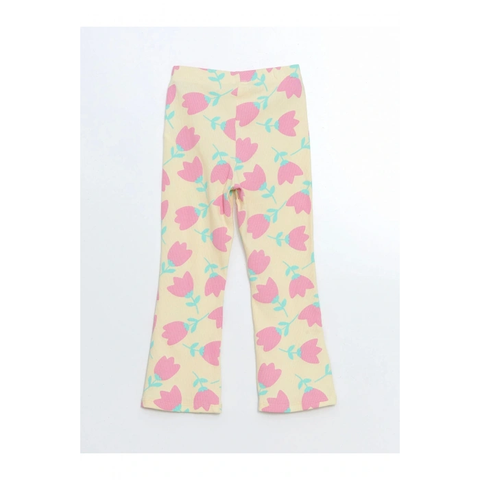 LCW Kids SARI Fırfırlı Kız Bebek Tişört ve Tayt 2li