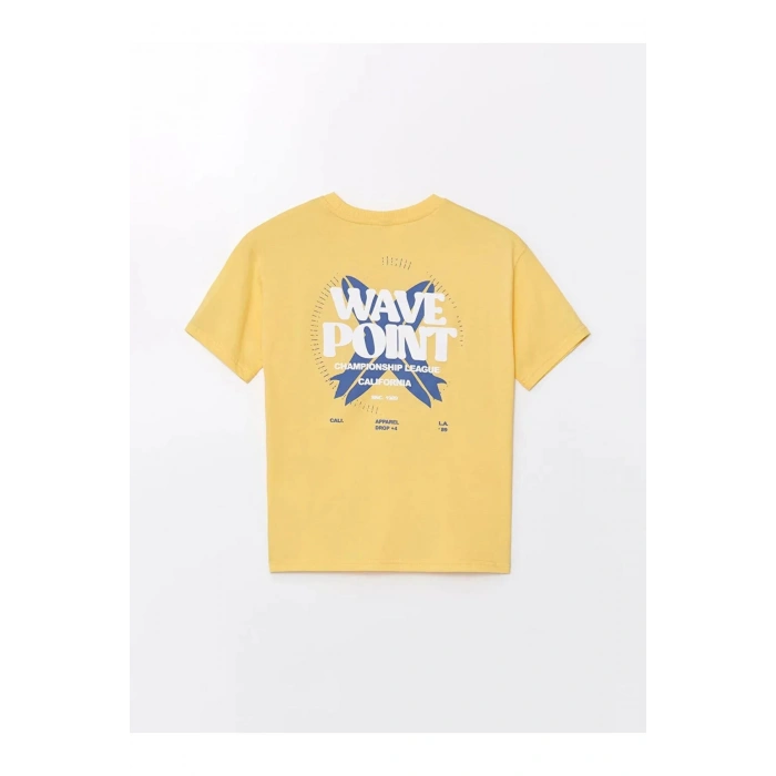 LCW Kids Sarı Rahat Kalıp Bisiklet Yaka Erkek Çocuk Tişört