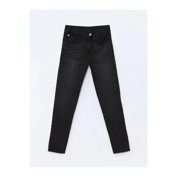LCW Kids Siyah Beli Ayarlanabilir Lastikli Erkek Çocuk Jean Pantolon