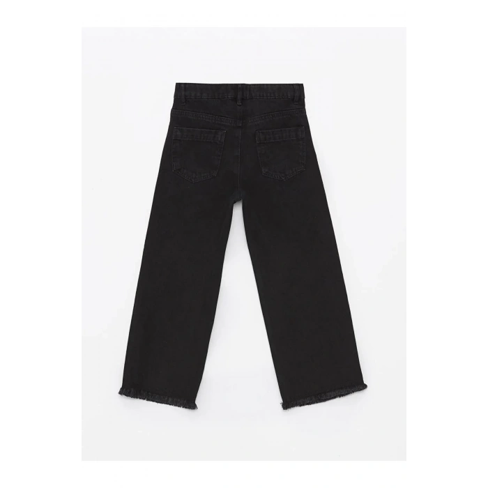 LCW Kids Siyah Beli Ayarlanabilir Lastikli Kız Çocuk Jean Pantolon