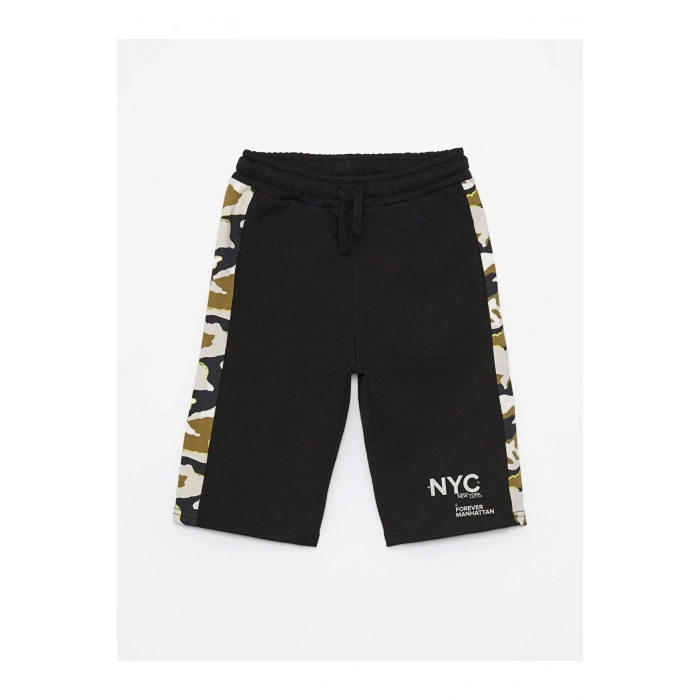 LCW Kids Siyah Beli Lastikli Baskılı Erkek Çocuk Roller