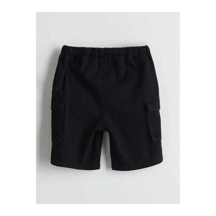 LCW Kids Siyah Beli Lastikli Erkek Çocuk Jean Şort