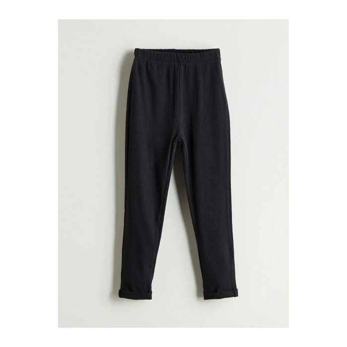 LCW Kids Siyah Beli Lastikli Erkek Çocuk Tayt Pantolon