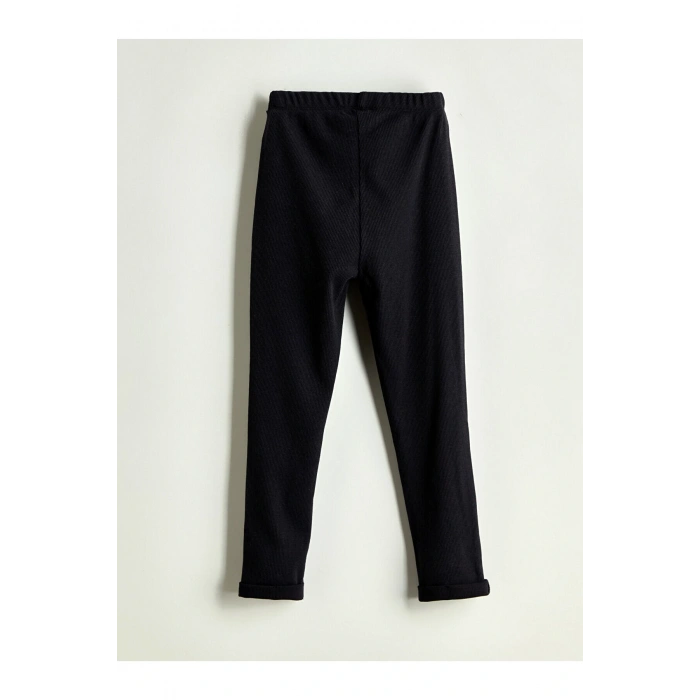 LCW Kids Siyah Beli Lastikli Erkek Çocuk Tayt Pantolon