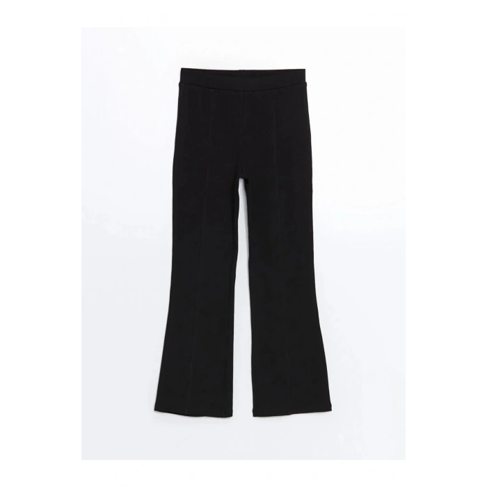 LCW Kids Siyah Beli Lastikli Kız Çocuk İspanyol Paça Tayt